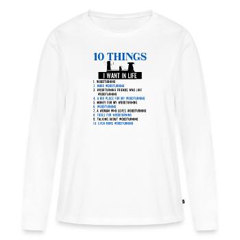 Woodturning Craftsman Woodturner Carpentry - Women's Premium Organic Long Sleeve Shirt - white - Front - Julia (174cm)