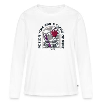 Aqua Tofana Vin Boire Meurtre Secret - T-shirt manches longues Premium bio Femme - blanc - Devant - Julia (174cm)