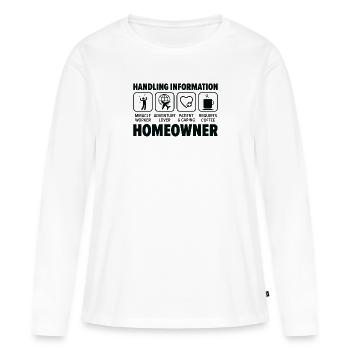 Neuer Hauseigentümer Informationen zum Umgang mit - Frauen Premium Bio Langarmshirt - Weiß - Vorne - Julia (174cm)