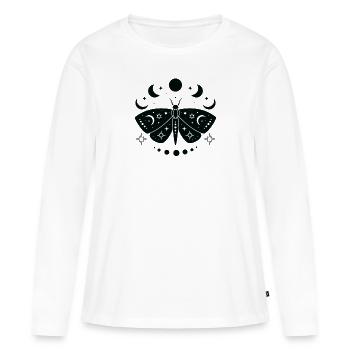 Papillon céleste mystique - T-shirt manches longues Premium bio Femme - blanc - Devant - Julia (174cm)