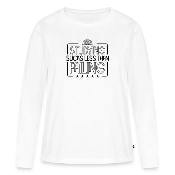 Étudier l’apprentissage de l’enseignement éducatif - T-shirt manches longues Premium bio Femme - blanc - Devant - Julia (174cm)