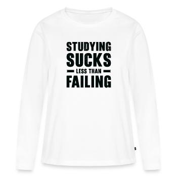 Étudier l’apprentissage de l’enseignement éducatif - T-shirt manches longues Premium bio Femme - blanc - Devant - Julia (174cm)