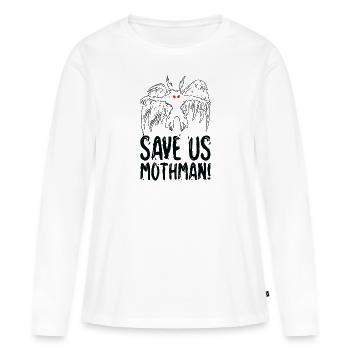 Halloween Mothman Mythical Line Art Beast Monster - Women's Premium Organic Long Sleeve Shirt - white - Front - Julia (174cm)