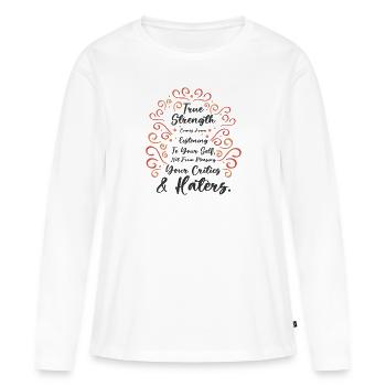 Encouraging People Self-care Motivator Positivity - Women's Premium Organic Long Sleeve Shirt - white - Front - Julia (174cm)