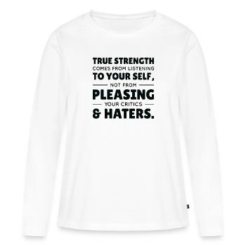 Encouraging People Self-care Motivator Positivity - Women's Premium Organic Long Sleeve Shirt - white - Front - Julia (174cm)