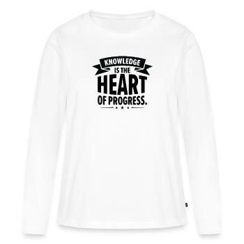 Entrepreneurs Connaissances Citations Progrès des innovateurs - T-shirt manches longues Premium bio Femme - blanc - Devant - Julia (174cm)