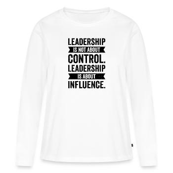 Leadership Wisdom Quotes Leader Inspire Motivator - Women's Premium Organic Long Sleeve Shirt - white - Front - Julia (174cm)