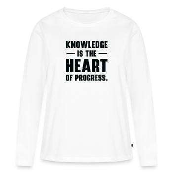 Entrepreneurs Connaissances Citations Progrès des innovateurs - T-shirt manches longues Premium bio Femme - blanc - Devant - Julia (174cm)