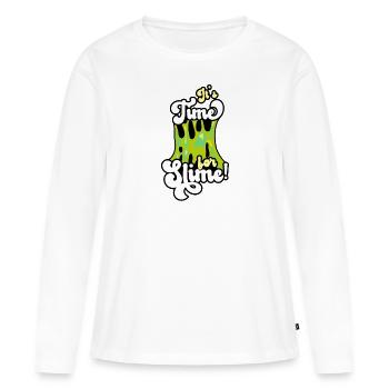 Mucus Puddle Cool Mignon Adorable pour Slime Maker - T-shirt manches longues Premium bio Femme - blanc - Devant - Julia (174cm)