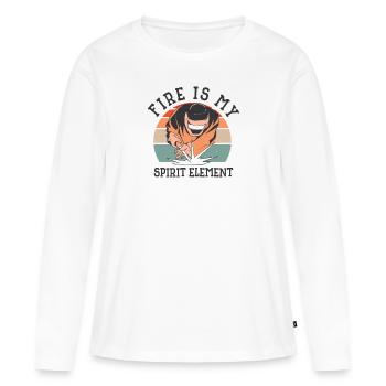 Soudage Élément à essence de feu Métallurgiste - T-shirt manches longues Premium bio Femme - blanc - Devant - Julia (174cm)