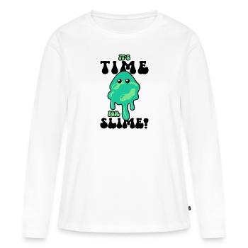Mucus Puddle Cool Mignon Adorable pour Slime Maker - T-shirt manches longues Premium bio Femme - blanc - Devant - Julia (174cm)