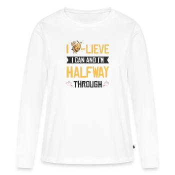 Chemises de test d’abeilles pour les candidats - T-shirt manches longues Premium bio Femme - blanc - Devant - Julia (174cm)