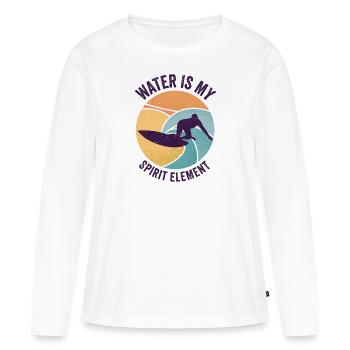 Water Wave Spirit Element Ocean Surfer - Women's Premium Organic Long Sleeve Shirt - white - Front - Julia (174cm)