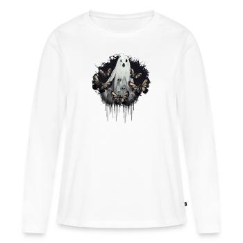 Gruselig Schaurig Unheimlich Frau Halloween - Frauen Premium Bio Langarmshirt - Weiß - Vorne - Julia (174cm)
