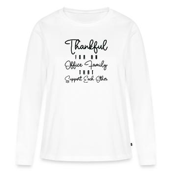 Collègue de travail Bureau Famille - T-shirt manches longues Premium bio Femme - blanc - Devant - Julia (174cm)