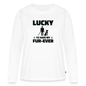 Braille Blind Blindness Awareness Visually - Women's Premium Organic Long Sleeve Shirt - white - Front - Julia (174cm)