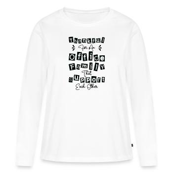 Collègue de travail Bureau Famille - T-shirt manches longues Premium bio Femme - blanc - Devant - Julia (174cm)