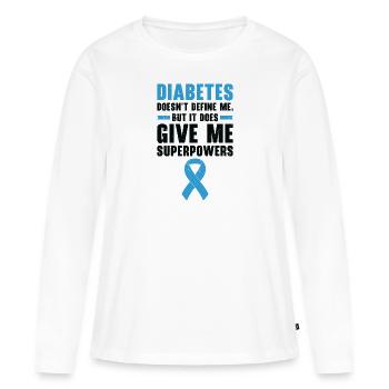 Diabetic Pancreas Diabetes Awareness - Women's Premium Organic Long Sleeve Shirt - white - Front - Julia (174cm)