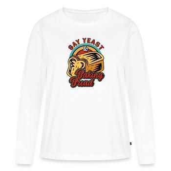 Bäcker Hefe Shirt Laib Brot Bäckerei Konditorei - Frauen Premium Bio Langarmshirt - Weiß - Vorne - Julia (174cm)