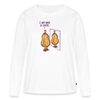Pumpkin Latte Lover Café Pumpkin Spice Latte - T-shirt manches longues Premium bio Femme - blanc - Devant - Julia (174cm)