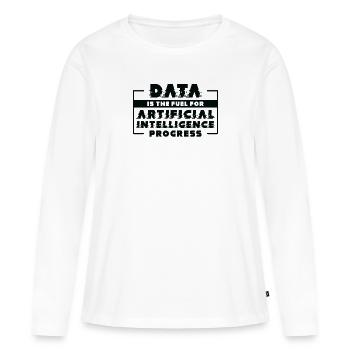 Machine de progrès de l’intelligence artificielle - T-shirt manches longues Premium bio Femme - blanc - Devant - Julia (174cm)