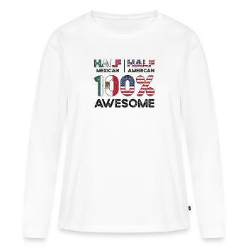 Born Mexican Mexico American USA Citizenship - Women's Premium Organic Long Sleeve Shirt - white - Front - Julia (174cm)