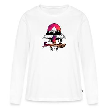 Space River Mountain Imagination - T-shirt manches longues Premium bio Femme - blanc - Devant - Julia (174cm)