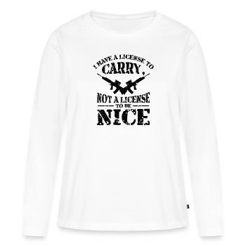 Armes Amateurs d’armes Propriétaires d’armes à feu Tir - T-shirt manches longues Premium bio Femme - blanc - Devant - Julia (174cm)