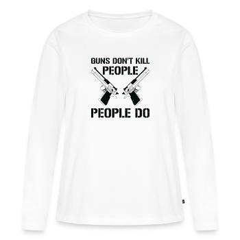 Guns Pistol Lover Gun Owner Shooting - Women's Premium Organic Long Sleeve Shirt - white - Front - Julia (174cm)