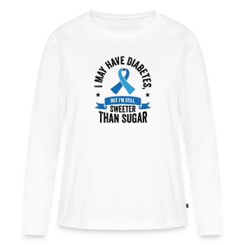 Diabetic Pancreas Diabetes Awareness - Women's Premium Organic Long Sleeve Shirt - white - Front - Julia (174cm)
