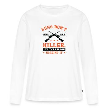 Guns Pistol Lover Gun Owner Shooting - Women's Premium Organic Long Sleeve Shirt - white - Front - Julia (174cm)
