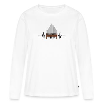 Orgue à tuyaux Facteurs d’orgues Tuyaux d’orgue - T-shirt manches longues Premium bio Femme - blanc - Devant - Julia (174cm)
