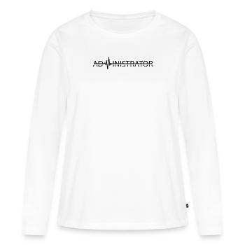 Administrator Admin Heartbeat - Frauen Premium Bio Langarmshirt - Weiß - Vorne - Julia (174cm)