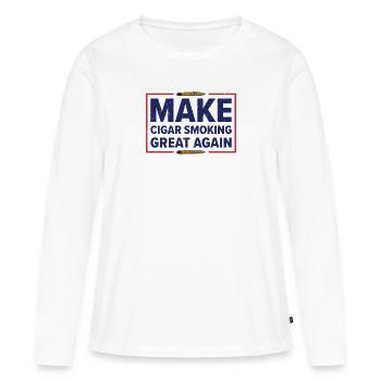Fumeurs de cigares Fumeurs de cigares - T-shirt manches longues Premium bio Femme - blanc - Devant - Julia (174cm)