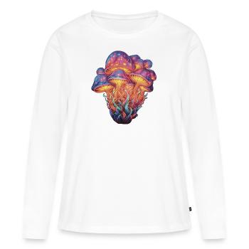 Glowing Mushrooms - Frauen Premium Bio Langarmshirt - Weiß - Vorne - Julia (174cm)