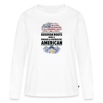 Kosovar American Patriot États-Unis - T-shirt manches longues Premium bio Femme - blanc - Devant - Julia (174cm)