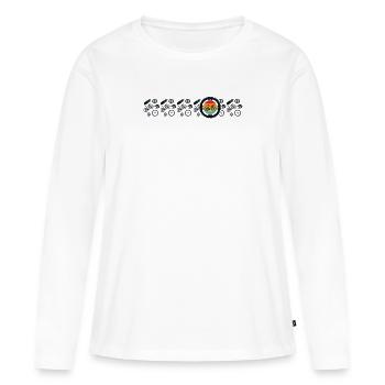 Cyclist Bicycle Cycle Road Bike Racing - Women's Premium Organic Long Sleeve Shirt - white - Front - Julia (174cm)