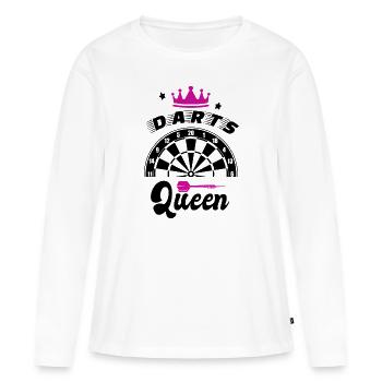 Reine des fléchettes - T-shirt manches longues Premium bio Femme - blanc - Devant - Julia (174cm)
