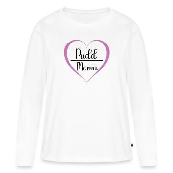 Pudel Mama Herz - Frauen Premium Bio Langarmshirt - Weiß - Vorne - Julia (174cm)