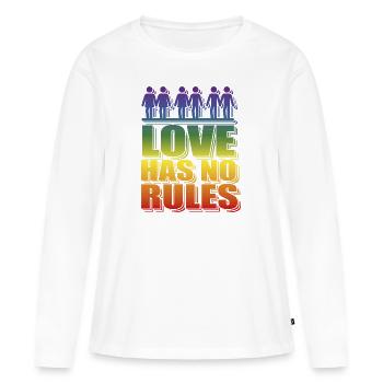 LGBT Liebe hat keine Regeln Schwule Lesben Hetero - Frauen Premium Bio Langarmshirt - Weiß - Vorne - Julia (174cm)