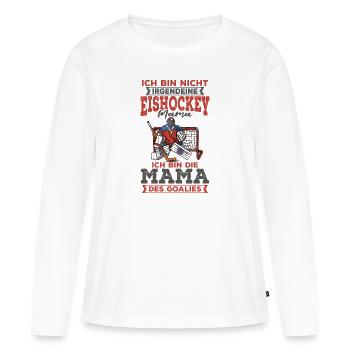 Eishockey Mama Torwart Sportspieler Geschenkidee - Frauen Premium Bio Langarmshirt - Weiß - Vorne - Julia (174cm)