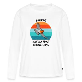 Observation des oiseaux Observation des oiseaux Observation des oiseaux - T-shirt manches longues Premium bio Femme - blanc - Devant - Julia (174cm)