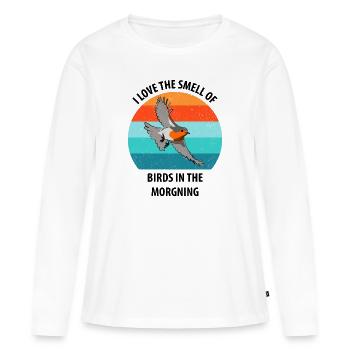 Observation des oiseaux Observation des oiseaux Observation des oiseaux - T-shirt manches longues Premium bio Femme - blanc - Devant - Julia (174cm)