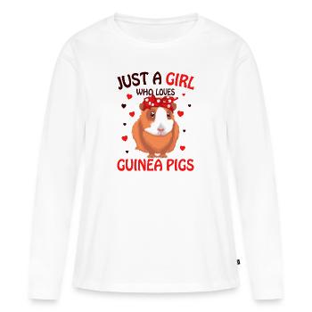 Cochon d'Inde - T-shirt manches longues Premium bio Femme - blanc - Devant - Julia (174cm)