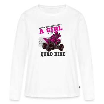 Quad - T-shirt manches longues Premium bio Femme - blanc - Devant - Julia (174cm)