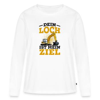 Bagger - Frauen Premium Bio Langarmshirt - Weiß - Vorne - Julia (174cm)