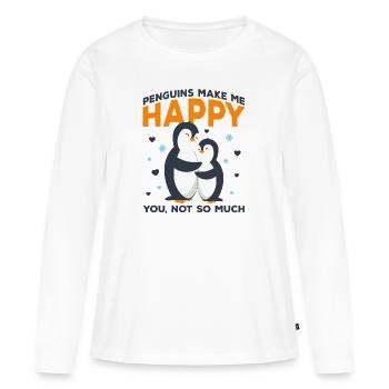 manchot - T-shirt manches longues Premium bio Femme - blanc - Devant - Julia (174cm)