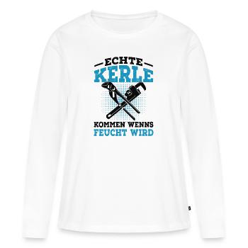 Klempner - Frauen Premium Bio Langarmshirt - Weiß - Vorne - Julia (174cm)