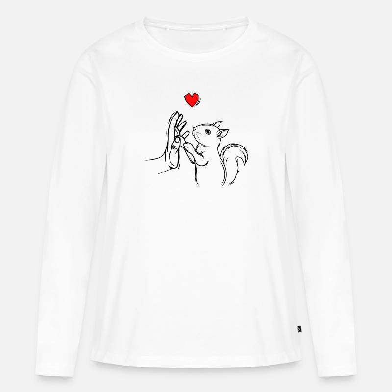 Eichhörnchen - Frauen Premium Bio Langarmshirt - Weiß