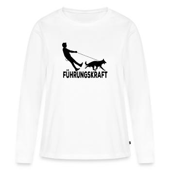 Gassi gehen - Frauen Premium Bio Langarmshirt - Weiß - Vorne - Julia (174cm)